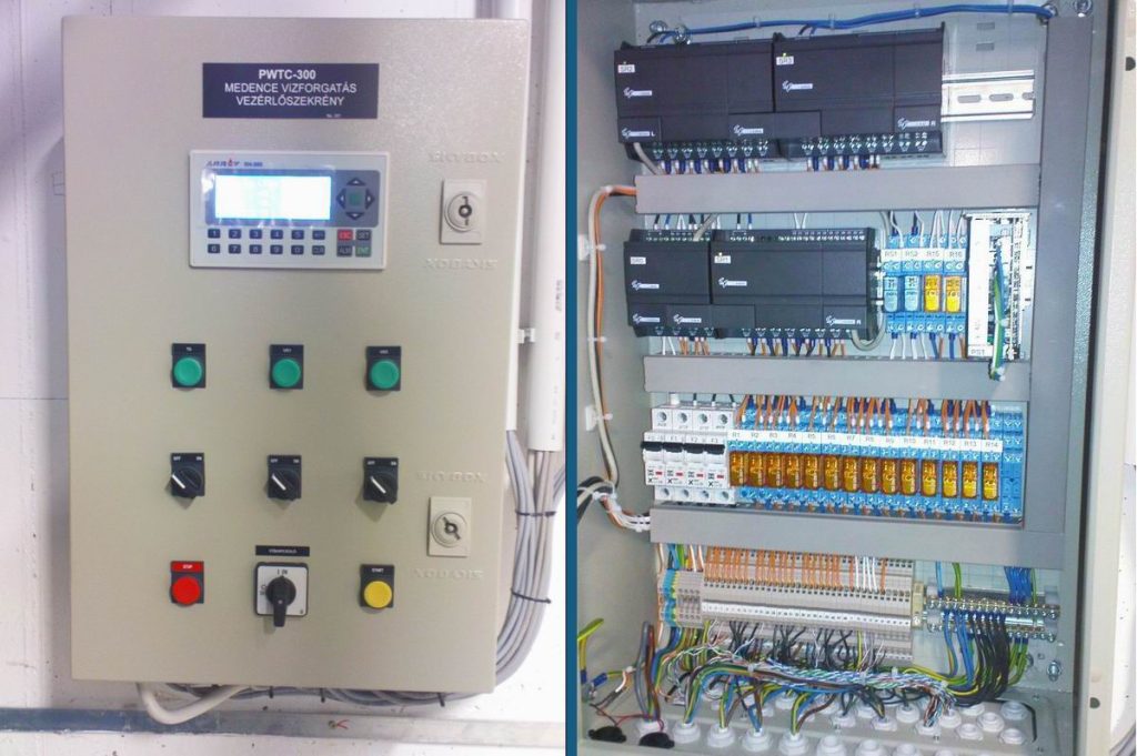 Úszómedence vízforgatás vezérlő